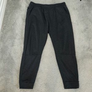 Layered black joggers XL